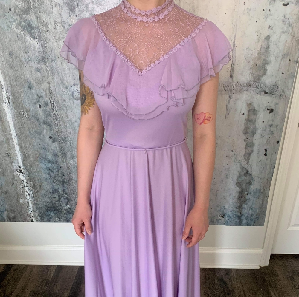 Vintage 70s pastel prom dress